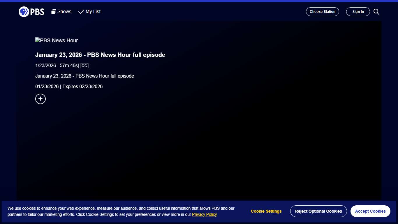 PBS News Hour Season 2026 January 23, 2026 - PBS News Hour full episode PBS